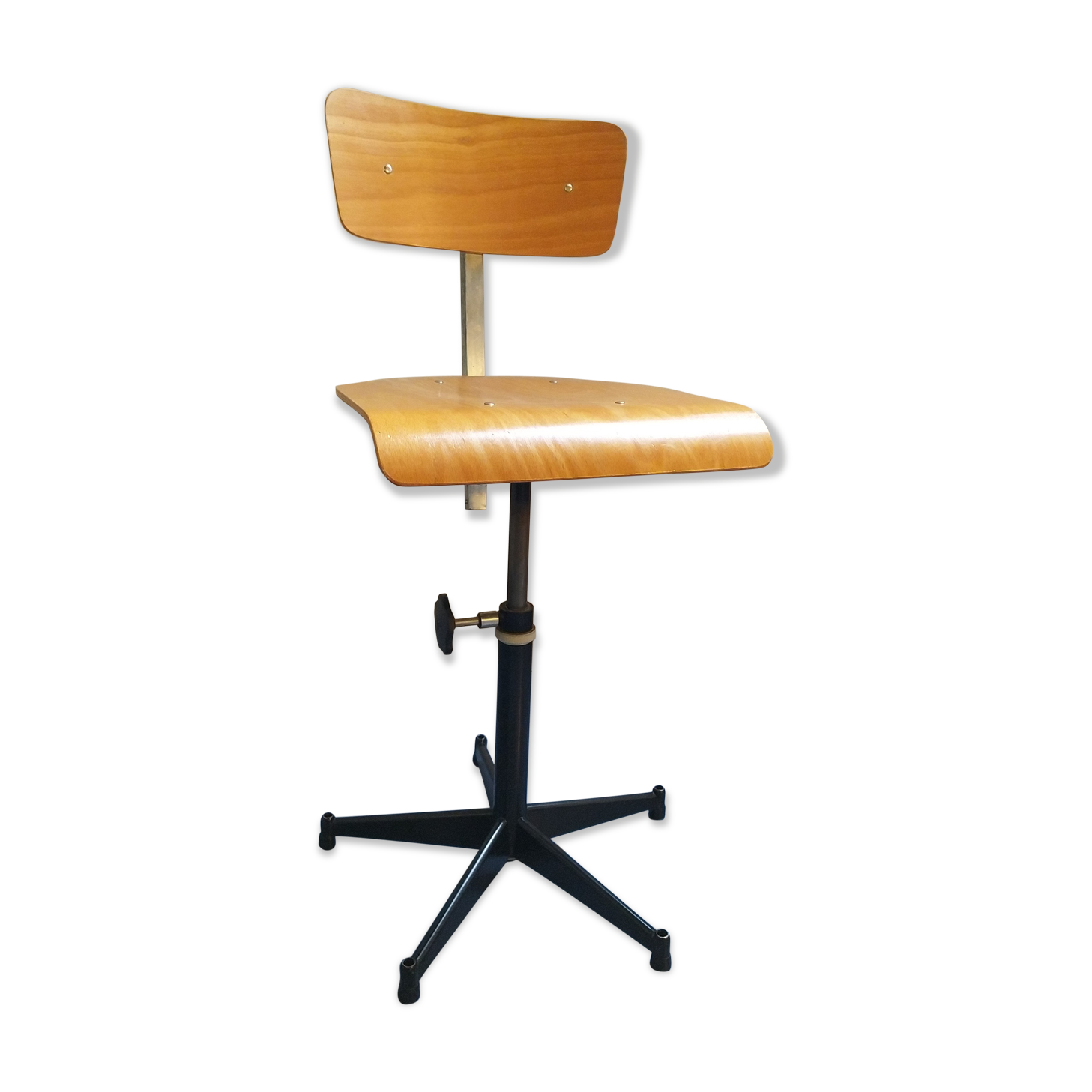 Vintage workshop chair, back height and adjustable seating