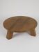 Brutalist round tripod coffee table in solid wood (Oak) Circa 1960