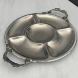 Round plateau Jean Couzon in stainless steel – Vintage design serving dish