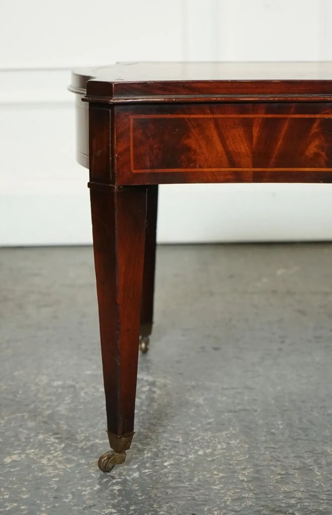 Heirloom Vintage Brown Leather Coffee Table by Weiman