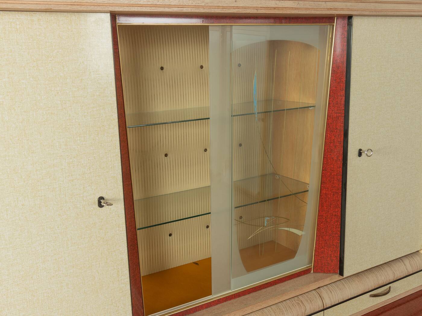 1950s kitchen cabinet, two-piece, Vintage