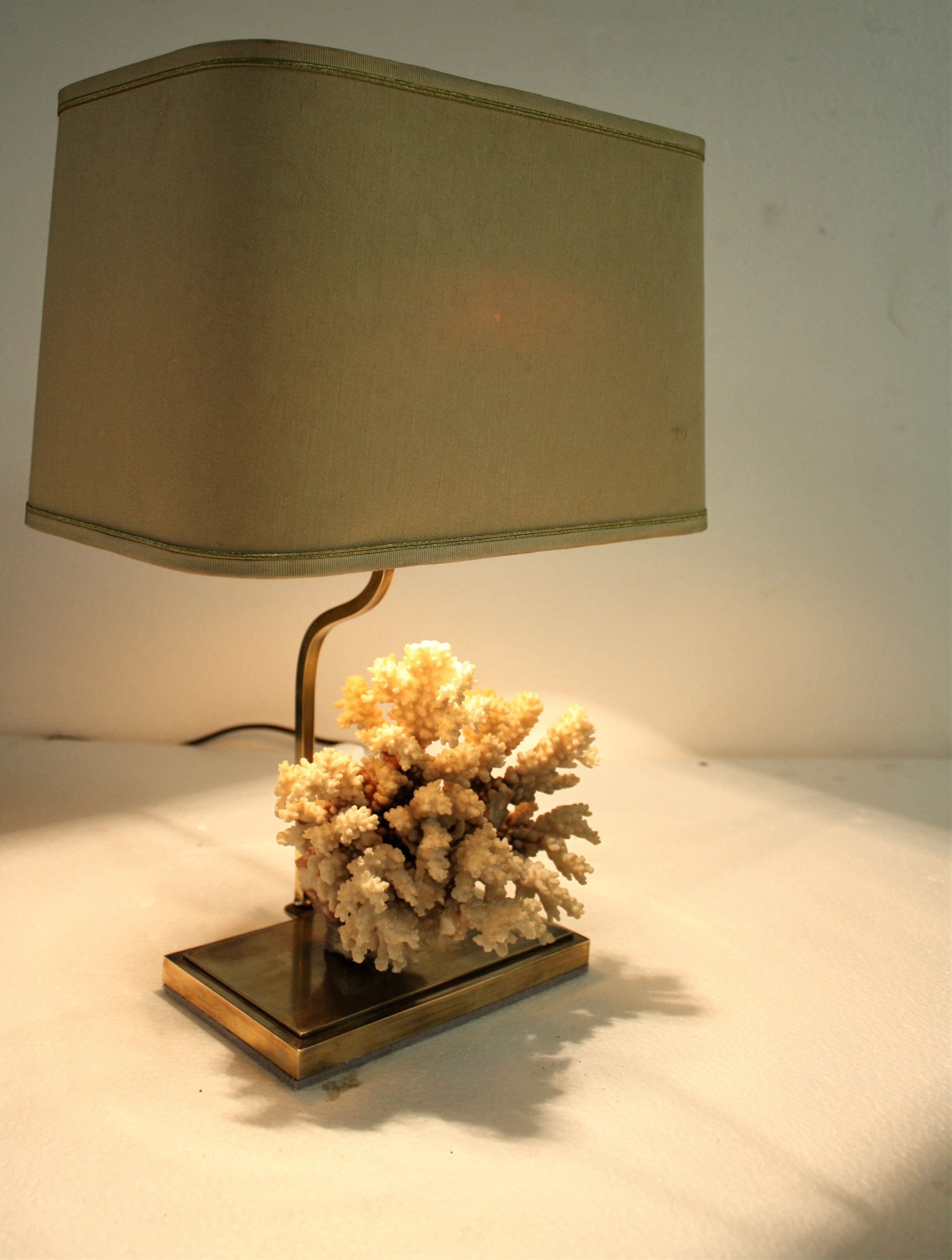 Brass coral table lamp, 1970s