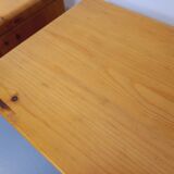 Pair of vintage Charlotte Perriand Les Arcs stools in pine from the 60s 70s