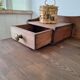 Antique solid wood desk with tiers – metal handles