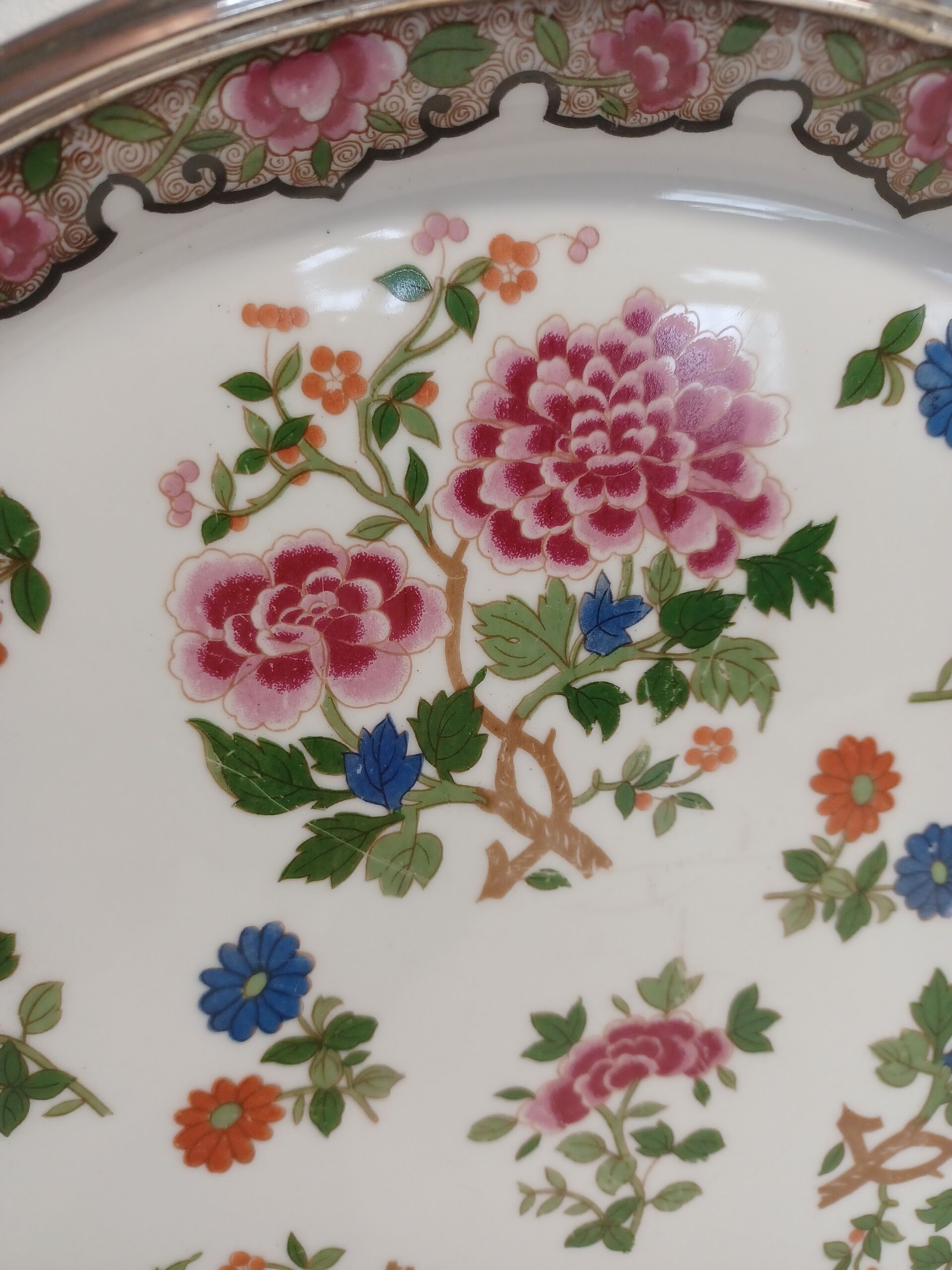 Limoges porcelain dish and solid silver strapping