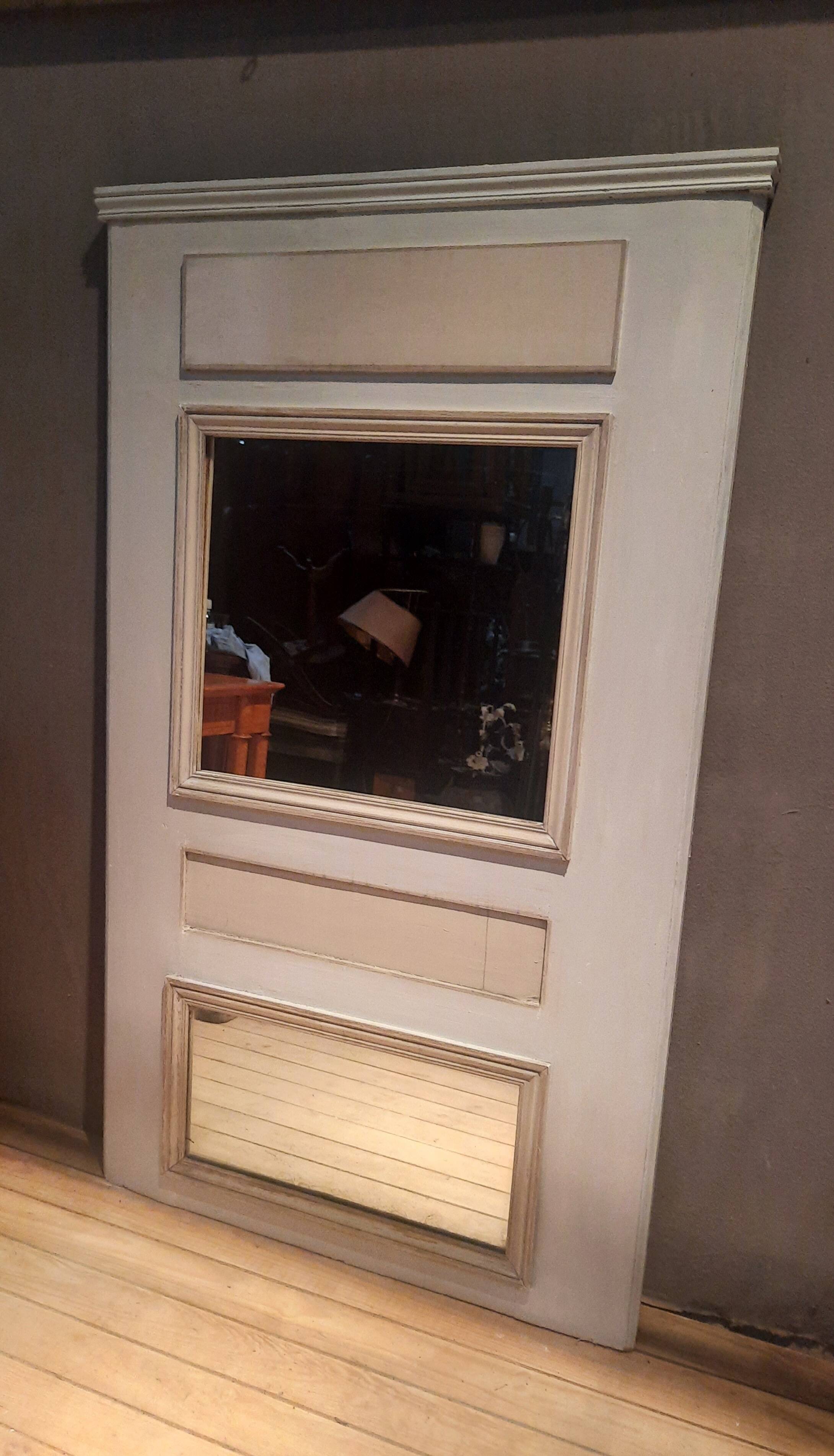 Woodwork trumeau with two mirrors
