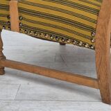 1960s, Danish lounge chair, original very good condition, furniture wool, solid oak wood.