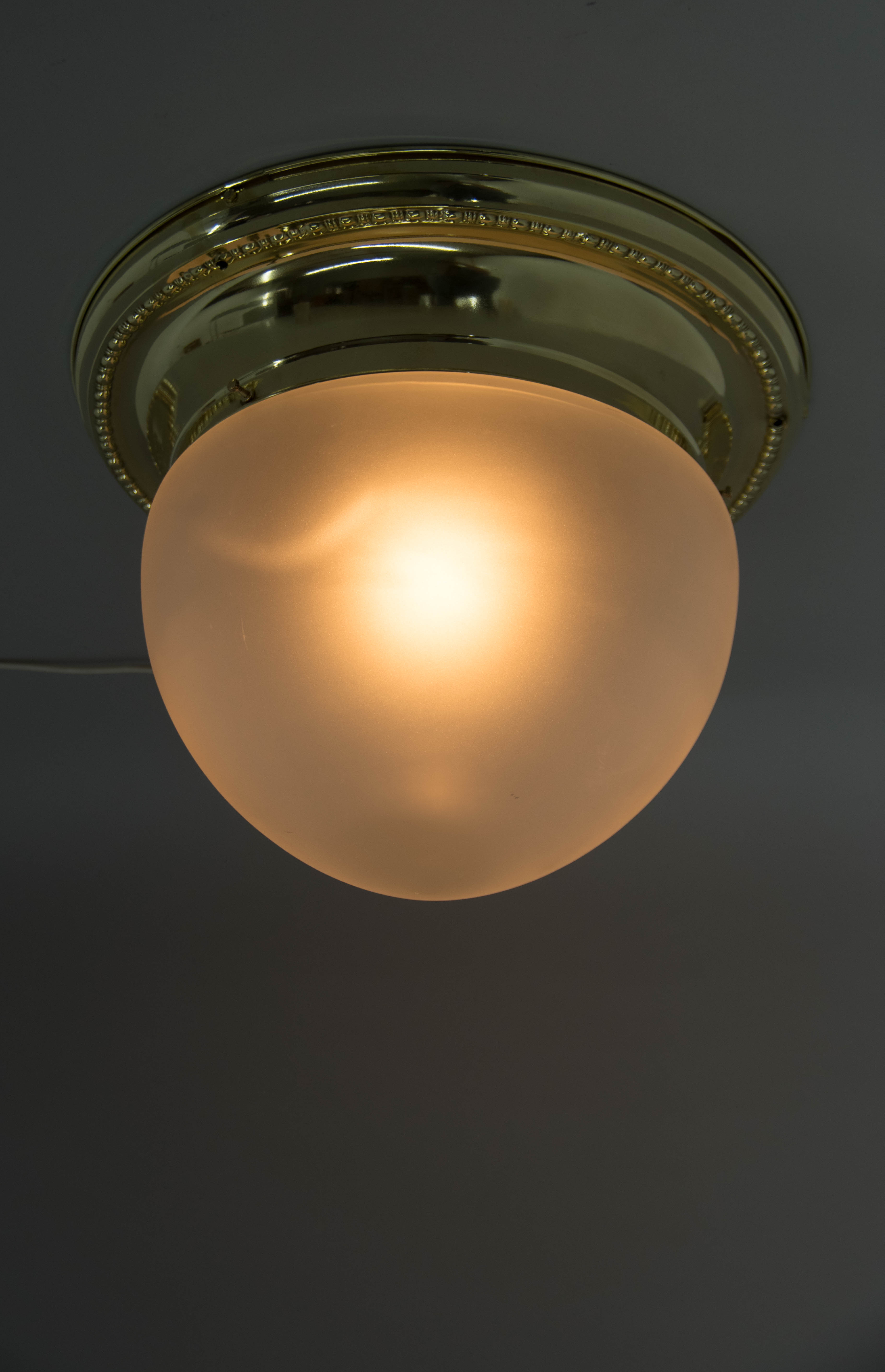 Large Art Nouveau Flush Mount, 1920s, Restored