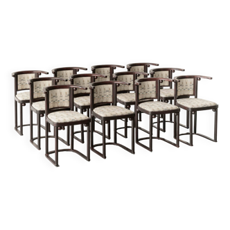 Set of 12 'Fledermaus' dining chairs by Josef Hoffmann, Austria, 1970's