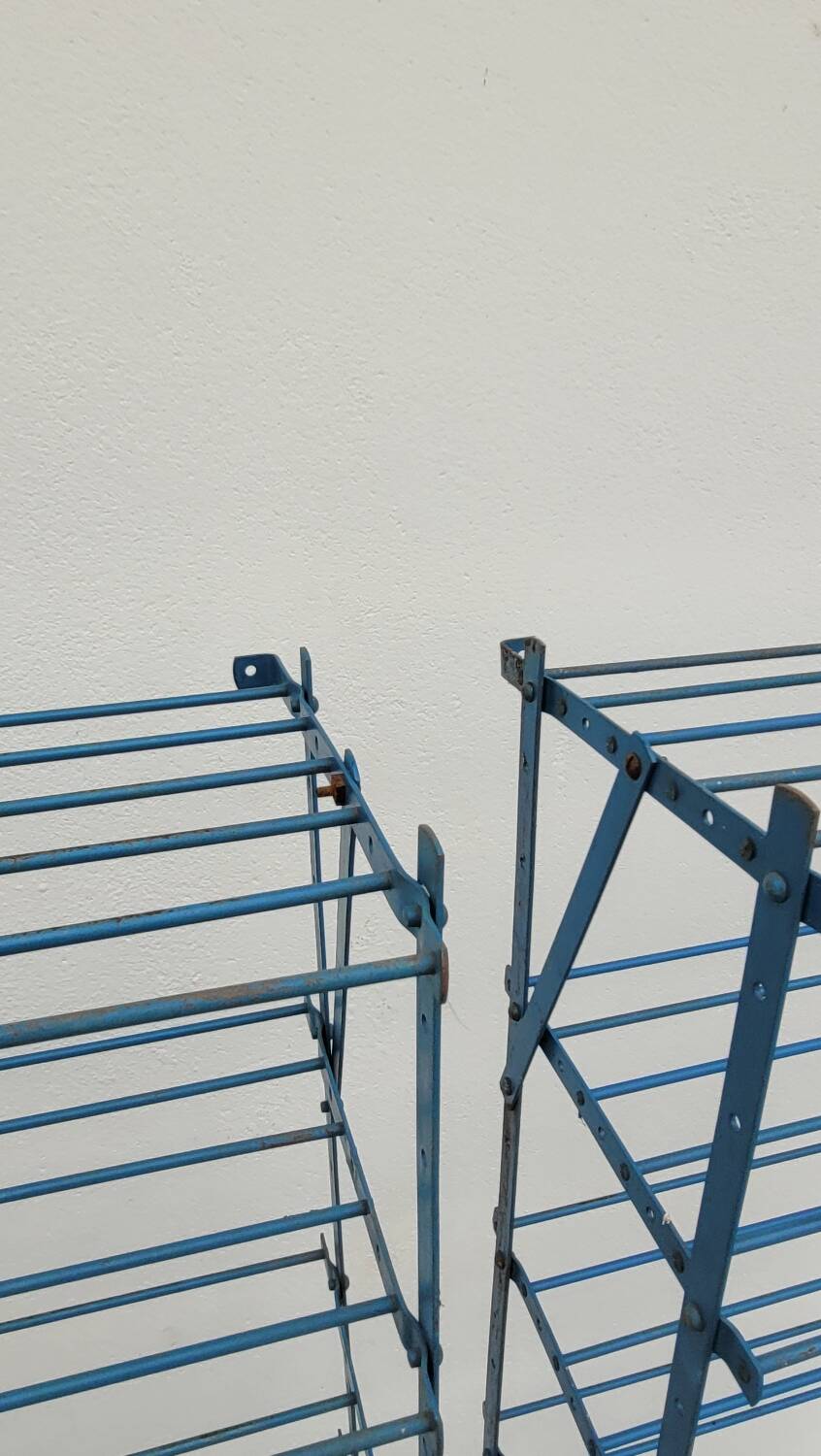 Set of 3 Rigidex iron storage locker shelves 1950s