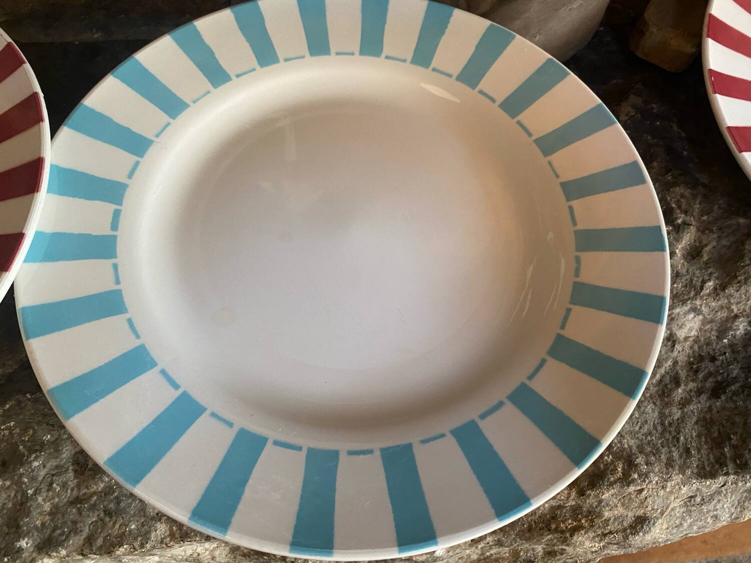 Set of 4 old Digoin flat plates