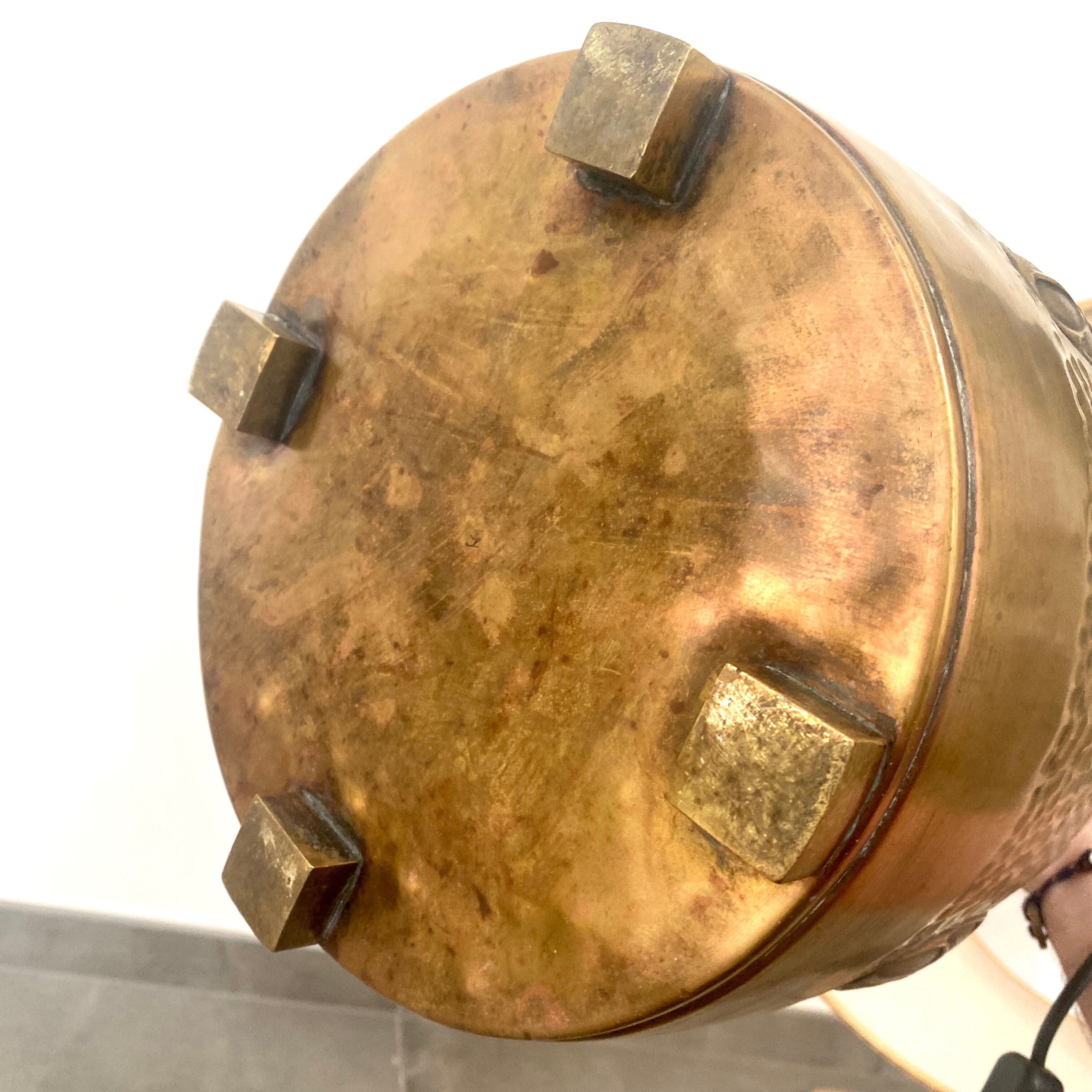 Art Deco lamp on vase - brass