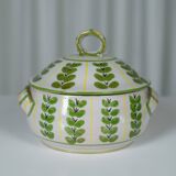 Ceramic soup tureen with plant motif, Mugnerot workshop, France, 1960