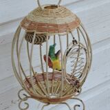 Vintage bird cage wall lamp