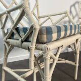 Pair of Angraves armchairs model Invincible in Chinese Chippendale style.