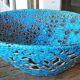 Vintage flat salad bowl Fat lava ceramic called eruptive