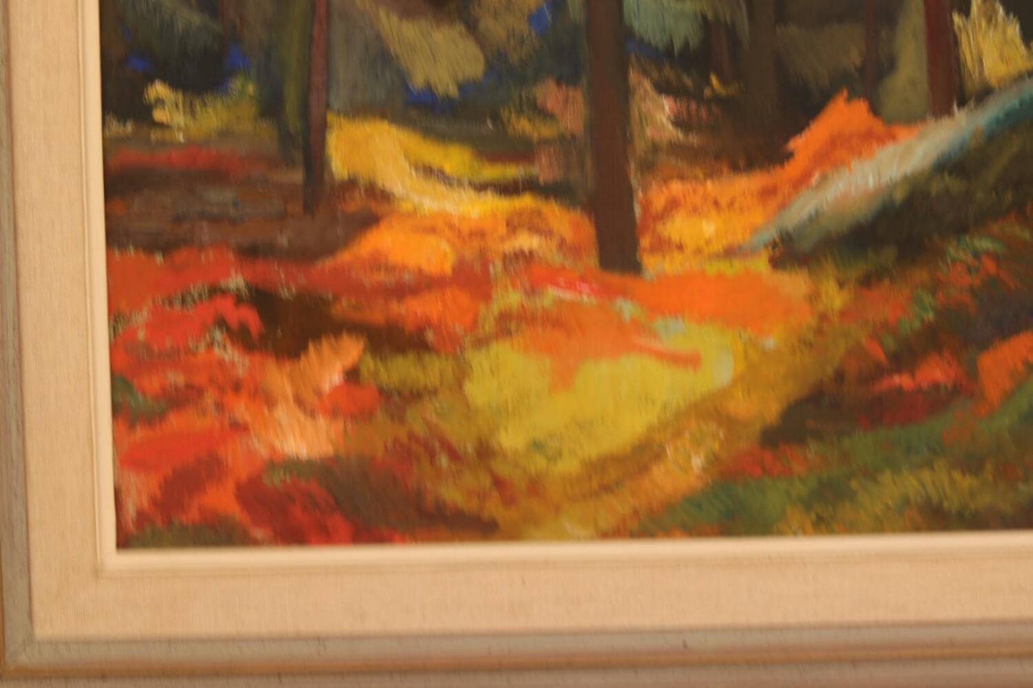 Original Mid Century Swedish Oil on Canvas – “Pine Forest” by Frans Be