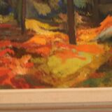 Original Mid Century Swedish Oil on Canvas – “Pine Forest” by Frans Be