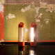 Pair of bedside lamps with wire mesh Italy 50s