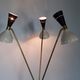 Italian Laiton Lampadary Tripode 3 Bicolor Diabolos on Tiges, Mid-Century Style