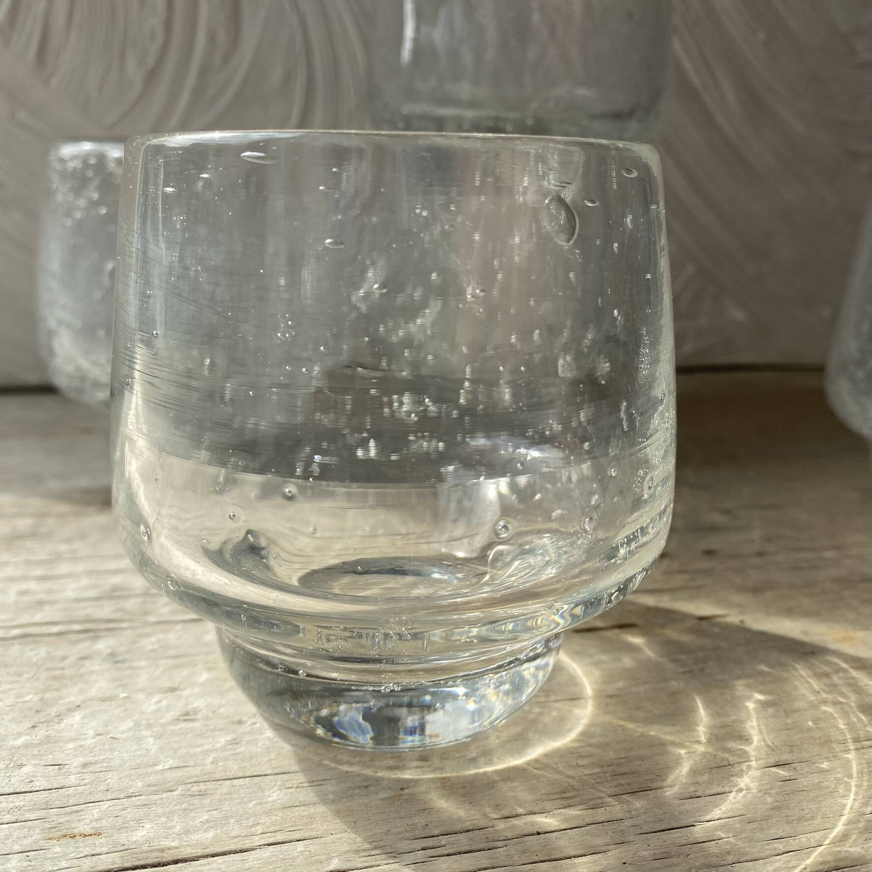 Set punch ou cocktail en verre soufflé bullé , esprit Biot