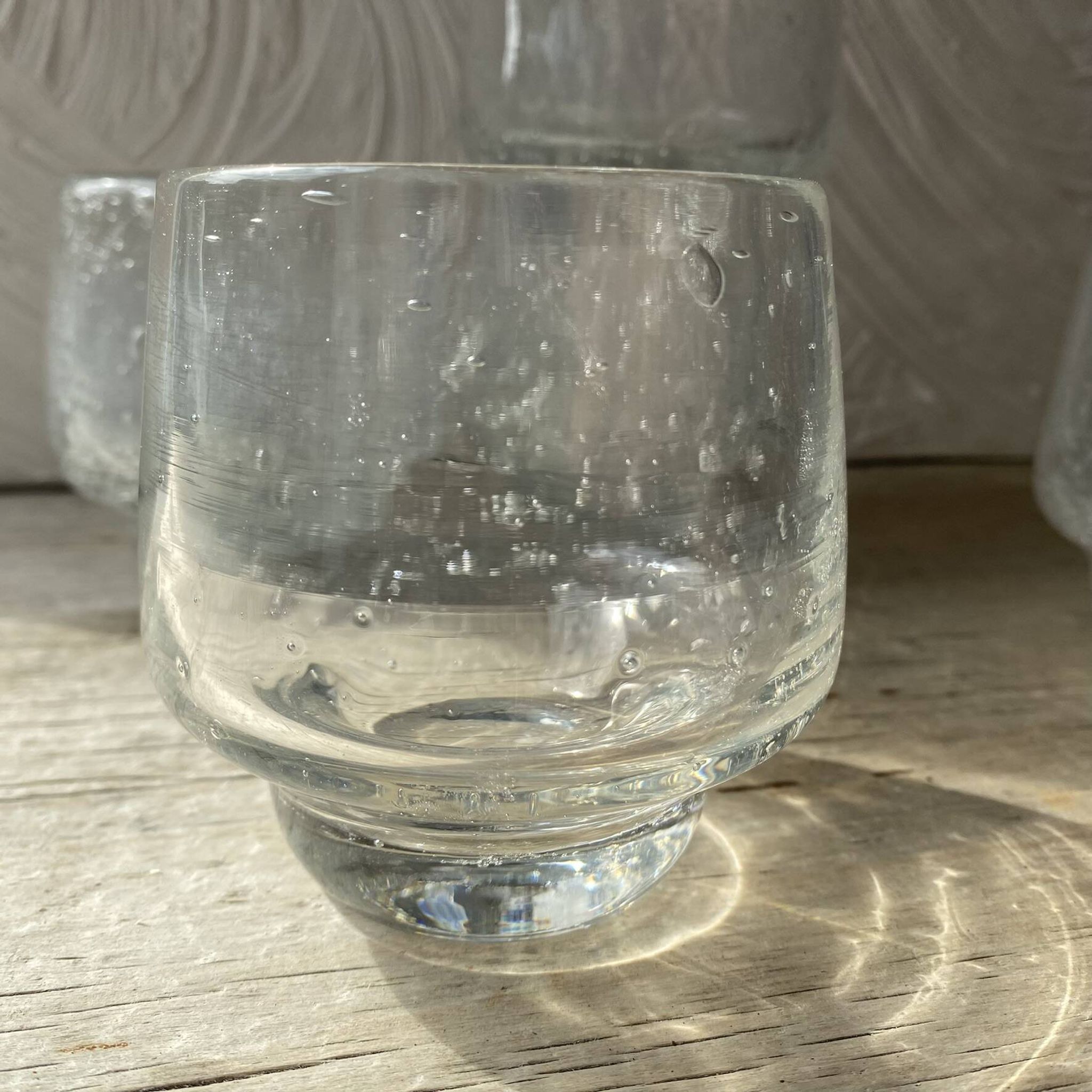 Set punch ou cocktail en verre soufflé bullé , esprit Biot