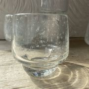 Set punch ou cocktail en verre soufflé bullé , esprit Biot