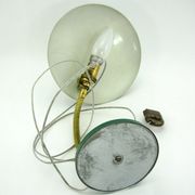 UFO desk lamp in green lacquered metal and brass