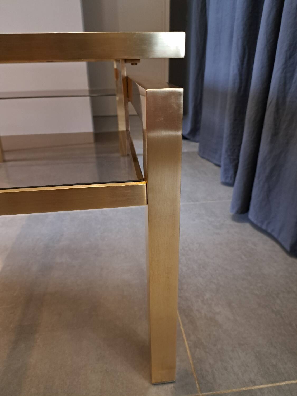 Guy Lefevre brass and glass coffee table