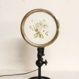 Table lamp in wood and brass. France, 1940s.