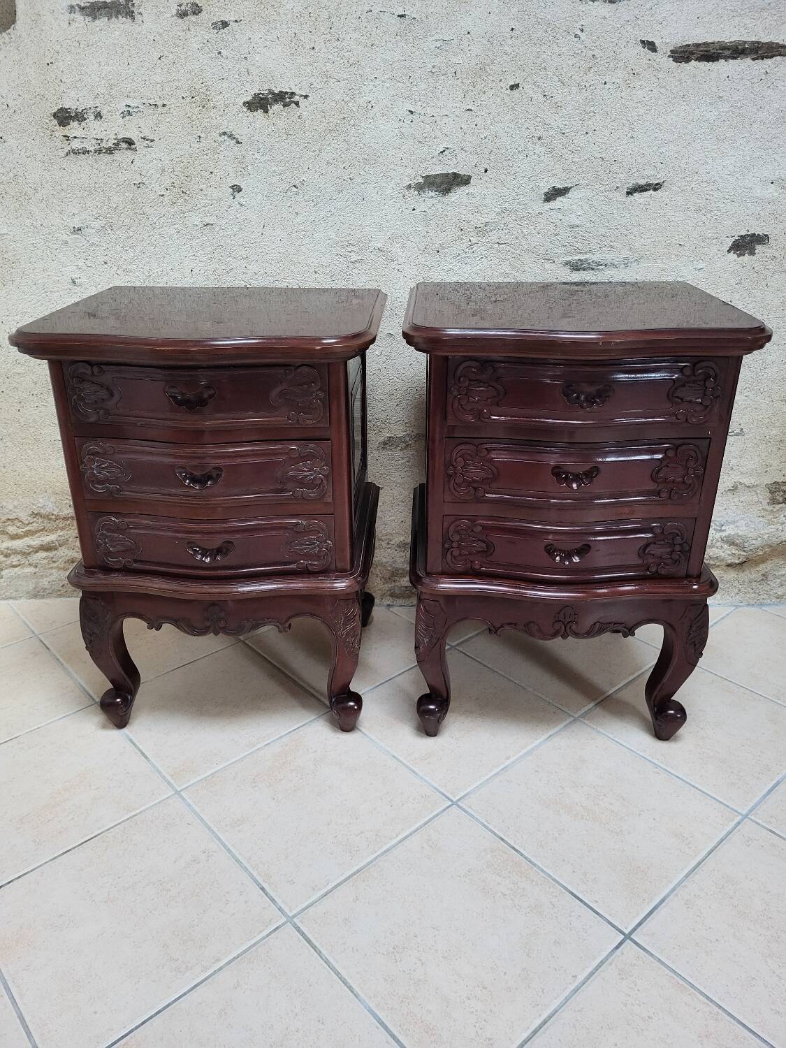 Carved bedside tables