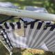 Lot de 2 transats vintage lafuma mariniere a rayures blanche marine