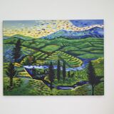 Landscape painting on canvas, early twenty-first century