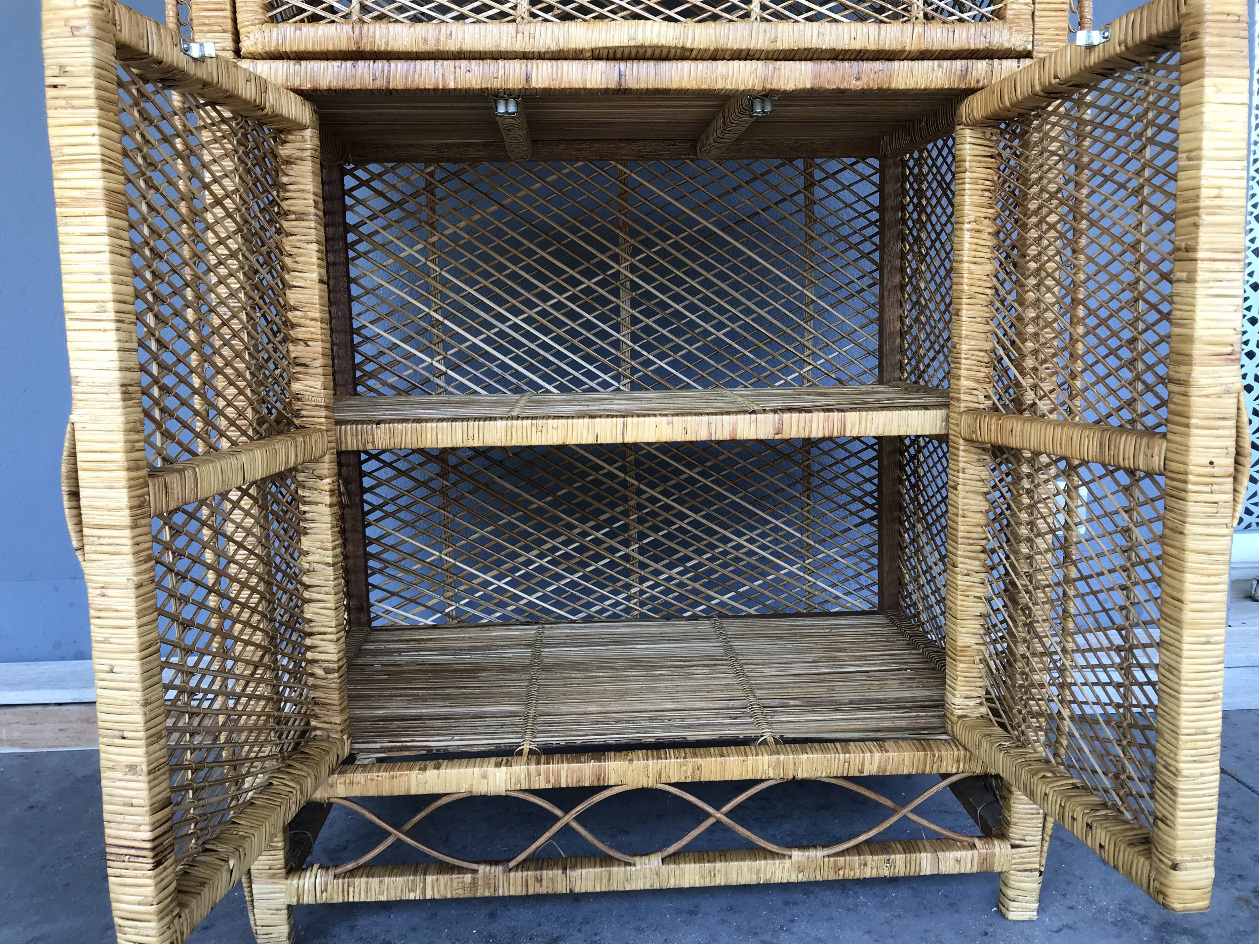 Vintage rattan bookcase