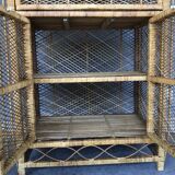 Vintage rattan bookcase