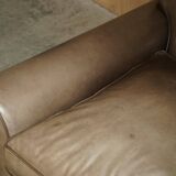 Large leather loveseat by Terence Conran