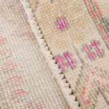 4x7 Pale Red & Cream Vintage Rug, 132x215Cm