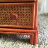 Chest of drawers wood and canning - 80s