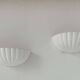 Pair of vintage shell wall lights, matte white, France 1970
