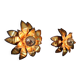 Pair of floral wall sconces in brass, Maison Jansen, 1970.