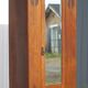 Vintage wardrobe, 1-door wooden wardrobe with beveled mirror, hanging wardrobe