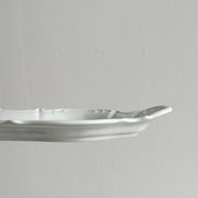 white porcelain plate in an unusual shape