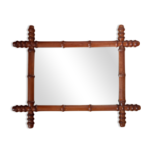 Miroir en bois tourné