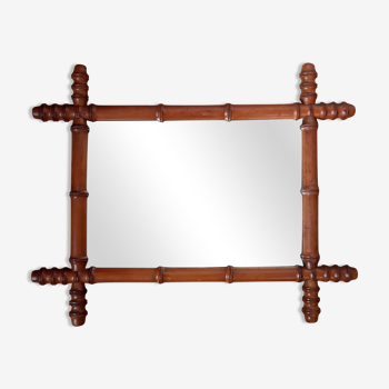 Wooden mirror turned early 20th  56x45cm