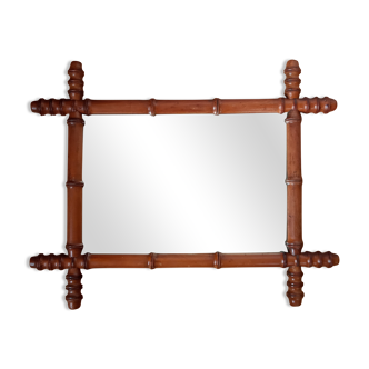 Wooden mirror turned early 20th  56x45cm