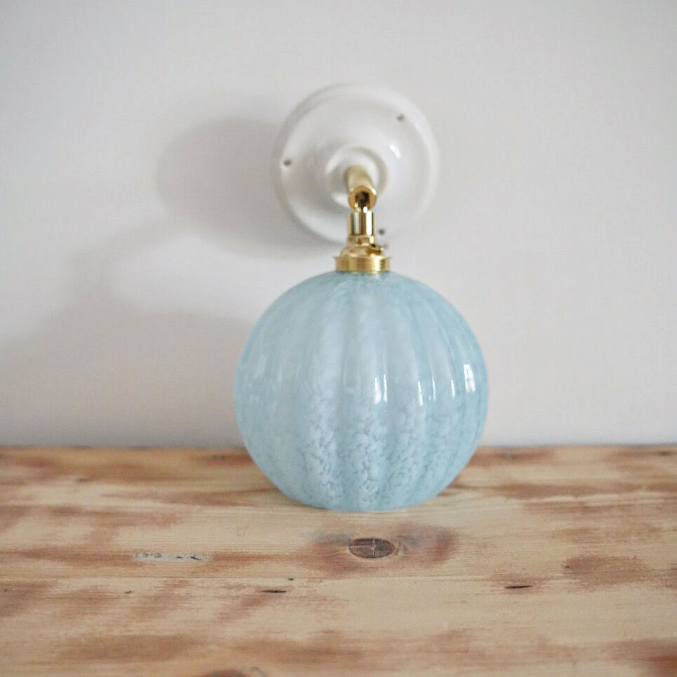Blue Clichy glass wall light