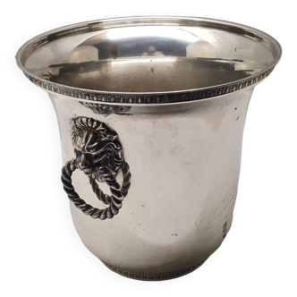 Rare silver metal champagne bucket signed veuve clicquot ponsardin lion head