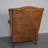 Vintage Dutch cognac coloured leather club chair