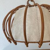 ▪️Lot Suspension Et Applique Osier Louis Sognot 50-60’s Bohème Chic Vintage