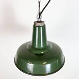 Industrial Green Enamel Factory Pendant Lamp, 1960s